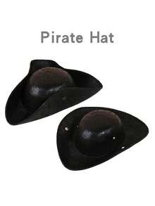 1pc Brown Faux PU Leather Funny Halloween Sailor Pirate Tricorne Hat, Fashion Captain Hat Cosplay Accessory, Suitable For Party, Performance, Costume, Masquerade - Party - View 14
