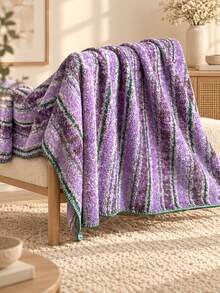 1Pc Custom Embroidered Dopamine Knit Blanket, Personalized Custom Name Embroidery, 5 Color Options, For Living Room Bedroom Couch, Ideal Holiday Gift For Family Members, Friends And Relatives, Indoor Home Decor - Multicolor - View 13