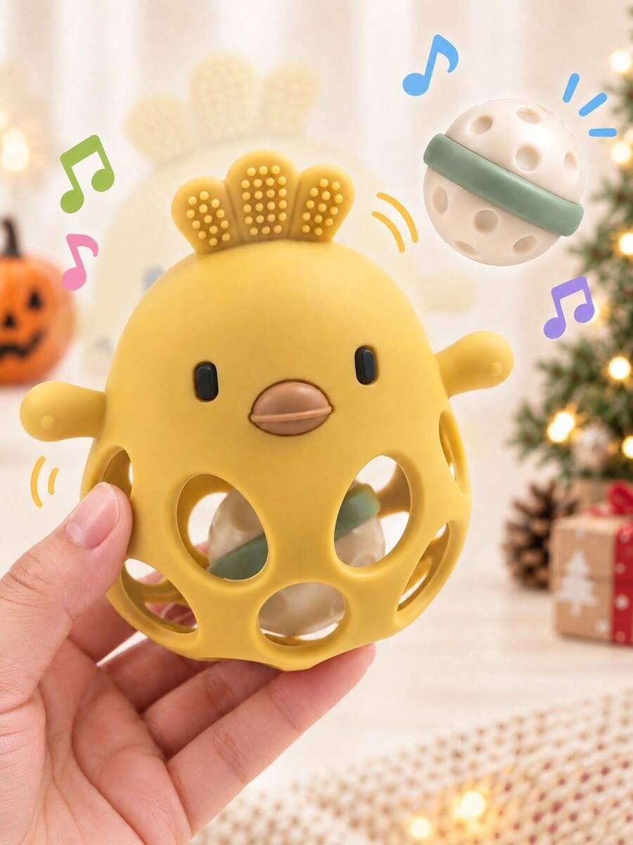 2-In-1 Baby Teething Rattle Toy, Relieves Baby Teething Discomfort, Baby Teething Toy, Baby Essentials, Baby Teething Toy, Baby Gift