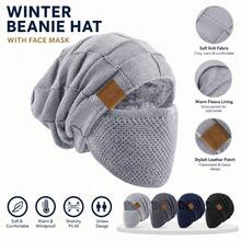 2026 New Unisex Winter Fleece Cold-Proof Headband 2pcs Set - Elastic Drawstring Closure, Lightweight And Warm, Suitable For Cycling, Skiing, Outdoor Activities, Solid Color Pullover Hat - Multicolor - View 7