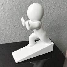 Cartoon Figure Door Stopper, Solid Weight Design Prevents Tipping, Holds Door Open To Prevent Wind-Closing And Wall Bumping. Unique Human-Shaped Sculpture With Outstanding Aesthetics, Suitable For Entryway, Bedroom, Study, Blocks Door Gap And Prevents Sliding, Decorative And Storage 2-In-1, Novel And Practical Small Gift. - A - View 6