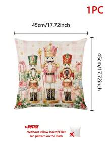 Taplak Meja Panjang Natal Motif Kotak-Kotak Nutcracker dengan Bantal dan Alas Piring, Dekorasi Meja Makan untuk Pesta Libur Natal, Perlengkapan Dekorasi Rumah Dapur - MultiWarna - View 14