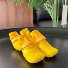 4pcs Waterproof Pet Dog Shoes, PVC Material With Anti-Slip Function, Waterproof Anti-Slip Soft Cushion Sole, Equipped With Adjustable Claw Protection Device, Suitable For Medium To Large Dogs, Ideal For Outdoor Walking, Hiking, And Wet Surface Use. - Multicolor - View 16