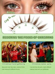 CMAYOME 540/648pcs Natural Brown/Black Eyelash Clusters, European And American Cartoon And Anime Eyelashes. DIY Three Sided Eyelash Cluster, Fluffy And Soft, Single Cluster False Eyelash Set, With Glue And Sealing Tools, Suitable For Christmas. - Multicolor - View 8