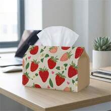 1pc Tissue Box Cover, Tulip & Daisy Pastel Pattern - Spring Floral Repeat Design, Durable Polyester Fabric, Multi-Functional Napkin Holder, Suitable For Home, Car And Party Decoration, Can Be Used As Tissue Box Cover, Napkin Holder, Tissue Box Sleeve - A - View 9