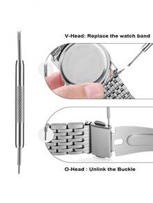 6pcs Watch Band Repair Tool Set, Professional Watch Band Removal Tool, Watch Band Accessories, Watch Accessories, Professional Watch Pin Removal Set, Watch Band Length Adjuster, Watch Chain Removal Tool, Watch Band Pin Removal Tool, Practical Watch Repair Tool Set, Compatible With Most Traditional And Smart Watch Bands, Durable Metal Watch Repair Tool, High-Quality Gift For Professional Watchmakers Or Watch Enthusiasts - Silver - View 4
