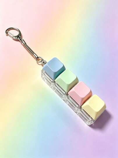 3pcs Novelty Keyboard Keycap Keychain - Colorful Tactile Desktop, Party Games, Hen Party, Hen Party Supplies, Party Games, Dumpling Squeeze, Anniversary, Funny Office Decor, Unique Gift Choice, Birthday Decor, Party Supplies, Slow Rebound Squishy, Birthday Party Supplies, Graduation Party Supplies, Squishy Dumpling, Slow Rebound Squishy
