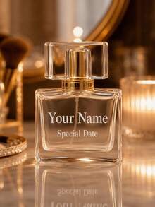 Personalized Laser Engraved Perfume Bottle, Customizable Name And Date Empty Glass Refillable Spray Bottle, Luxury Home Decor Ornament, Wedding Birthday Anniversary Thanksgiving Gift - Multicolor - View 6