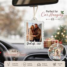 Hiasan Gantung Mobil dengan Foto Kustom, Hiasan Natal yang Dipersonalisasi, Gantungan Kaca Spion yang Meriah, Kenang-kenangan Keluarga, Pasangan, dan Hewan Peliharaan, Dekorasi Pohon Natal, Hadiah Liburan dengan Teks Kustom untuk Ibu, Ayah, dan Teman, Dekorasi Pesta Rumah, Aksesori Mobil Natal yang Dapat Disesuaikan - Gaya A - View 5