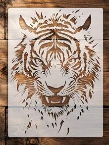 Tiger Template, A4 Size Suitable For Wood, Canvas, Fabric, Wall, Furniture DIY Crafts & Home Decor, Reusable Fabric, Canvas, Card Making 11.7 Inch X 8.3 Inch Stencil - A - View 8