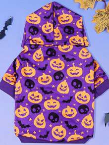 LUCKIE PAW 1 buah Baju Terusan Hewan Peliharaan Motif Hantu Halloween Lucu, Perlindungan Fisik dari Kutu, Mengurangi Kerontokan Bulu, Rompi Anjing Hangat & Bernapas, Cocok untuk Anjing dan Kucing Kecil & Besar, Dalam & Luar Ruangan - Purple - View 12