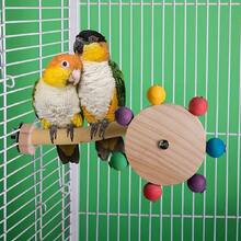 1pc Bird Toy Parrot Toy Colorful Bead Rotating Windmill Perch Stand Bird Cage Accessory Bird Supplies Suitable For Small And Medium-Sized Birds (Random Color) - A+B - View 10
