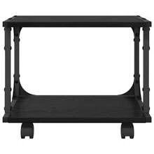 Soporte para impresora vidaXL, roble negro, 41 x 28 x 33,5 cm - Negro - Ver 6