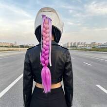 Wig Braid For Helmet Decoration,Helmet Braids With Monster Claw Reflective Scratch Stripe Vinyl Sticker And Detachable Bow Ribbon,Motorcycle Helmet Wig Braid, Many Colors Bicycle Helmet Braids Hair Tails (Helmet Not Included) - Multicolor - View 18