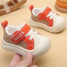 Children's Colorblock Canvas Sneakers, Breathable Non-Slip Soft Sole Casual Shoes, Contrast Color Versatile, Suitable For Daily School And Outdoor Activities - Orange - View 4
