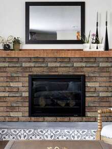 1/10/20pcs Self-Adhesive Red Brick Texture Wallpaper, Peel And Stick Waterproof 3D Wall Sticker, Removable, Suitable For Living Room, Bedroom, Balcony, Coffee Shop, Home Decor, Rental Friendly, Easy DIY, Halloween, Thanksgiving - Faux Red Brick - View 12