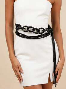 MARLIWOO 1pc Long Versatile Fashion Punk Gothic Subculture Exaggerated Party Necklace - Multicolor - View 2