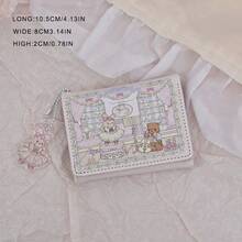 Dompet Kelinci Beruang Seri Piknik Musim Semi Girl's Dream, Merah Muda Stroberi, Lucu, Anti-Demagnetisasi, Slot Kartu Ganda, Hadiah - Berwarna merah muda - View 4