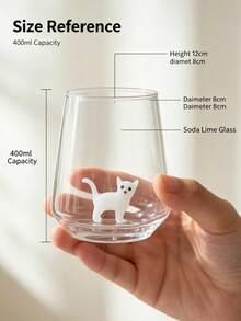 貓咪雕像玻璃杯 手工玻璃器皿 玻璃杯與水杯 玻璃馬克杯 禮物 寵物 萬聖節幽靈玻璃杯 聖誕薑餅人 - 彩色 - 查看 6