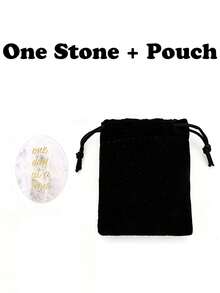 1/2 Pcs Engraved Worry Stone "One Day At A Time", Natural Crystal Palm Stone With Velvet Pouch, Inspirational Pocket Stone Gift For Stress Relief - Multicolor - View 9