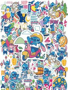 Official Disney Licensed Lilo & Stitch Series Stickers, 40Pcs Optional Waterproof Vinyl Cute Cartoon Decals For Luggage, Water Bottle, Skateboard, Laptop, Scrapbook, DIY Gifts, Kids Gifts - Multicolor - View 11