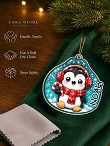 1pc Personalized Dumpling Family Christmas Ornament, Custom Name Acrylic Dumpling Ornament, Cute Character Dumpling Keepsake,Santa Gingerbread Bear Reindeer Unicorn Christmas Tree Design,Xmas Tree Decor,Christmas Gift - Multicolor - View 9