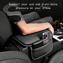 1pc Car Armrest Box Leather Storage Bag, Raised Center Console Armrest Pad, Universal Car Storage Pocket - Type a - View 2