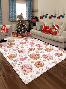 1 buah Keset Natal Motif Permen Jahe Merah Muda Timbul 3D Anti Selip, Dekorasi Natal Penting, Cocok untuk Pintu Masuk, Ruang Belajar, Samping Tempat Tidur, Keset Lantai, Luar Ruangan, Mudah Dibersihkan, Anti Selip, Cepat Kering, Dapat Digunakan Sepanjang Musim, Dapat Dicuci - A - View 11