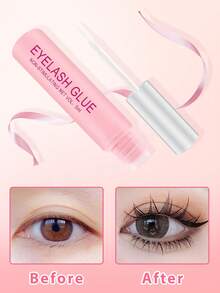 1pc 5ML Eyelash Glue, White Transparent, Exquisite & Long-Lasting, Waterproof, Super Strong Adhesion, Anti-Shedding, Suitable For Single DIY Eyelash Extensions, Waterproof Strip And Cluster Eyelash Glue, Gentle & High Viscosity, Suitable For Beginners - White - View 5