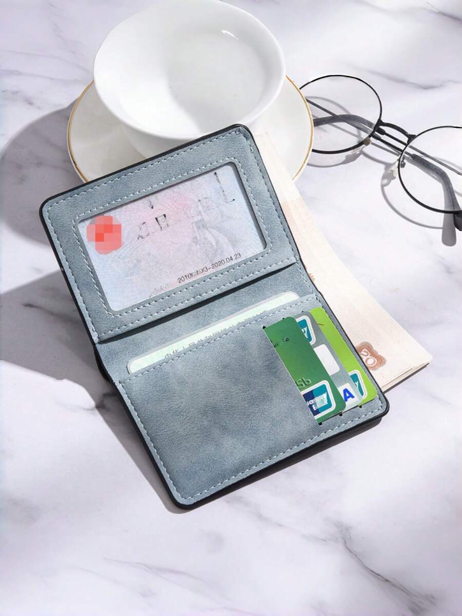 2/1pc Ultra-Thin PU Leather Credit Card Wallet, Compact Design, Minimalist Style, Front Pocket Wallet, Perfect For Men To Store Cash, Credit Cards, Driver's License, Etc., Suitable As Birthday, New Year, Father's Day, Christmas Gift - Multicolor - View 1