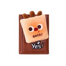 Kawaii 3D Toast Bread Decor Trifold SmallWallet, Nice Letter Embroidered Card Purse - Multicolor - View 11