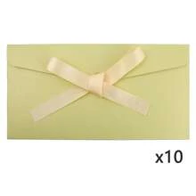 10pcs Colorful Envelopes, Creative High-End European Style Envelopes With Bows, Thick Pearlescent Paper, Long Envelopes, Suitable For Holidays And Back To School Season - 10 Pcs - View 29