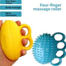 Double Finger Silicone Grip Ball Hand Strength Trainer Fitness Exercise Finger Grip Equipment - Yellow - View 5