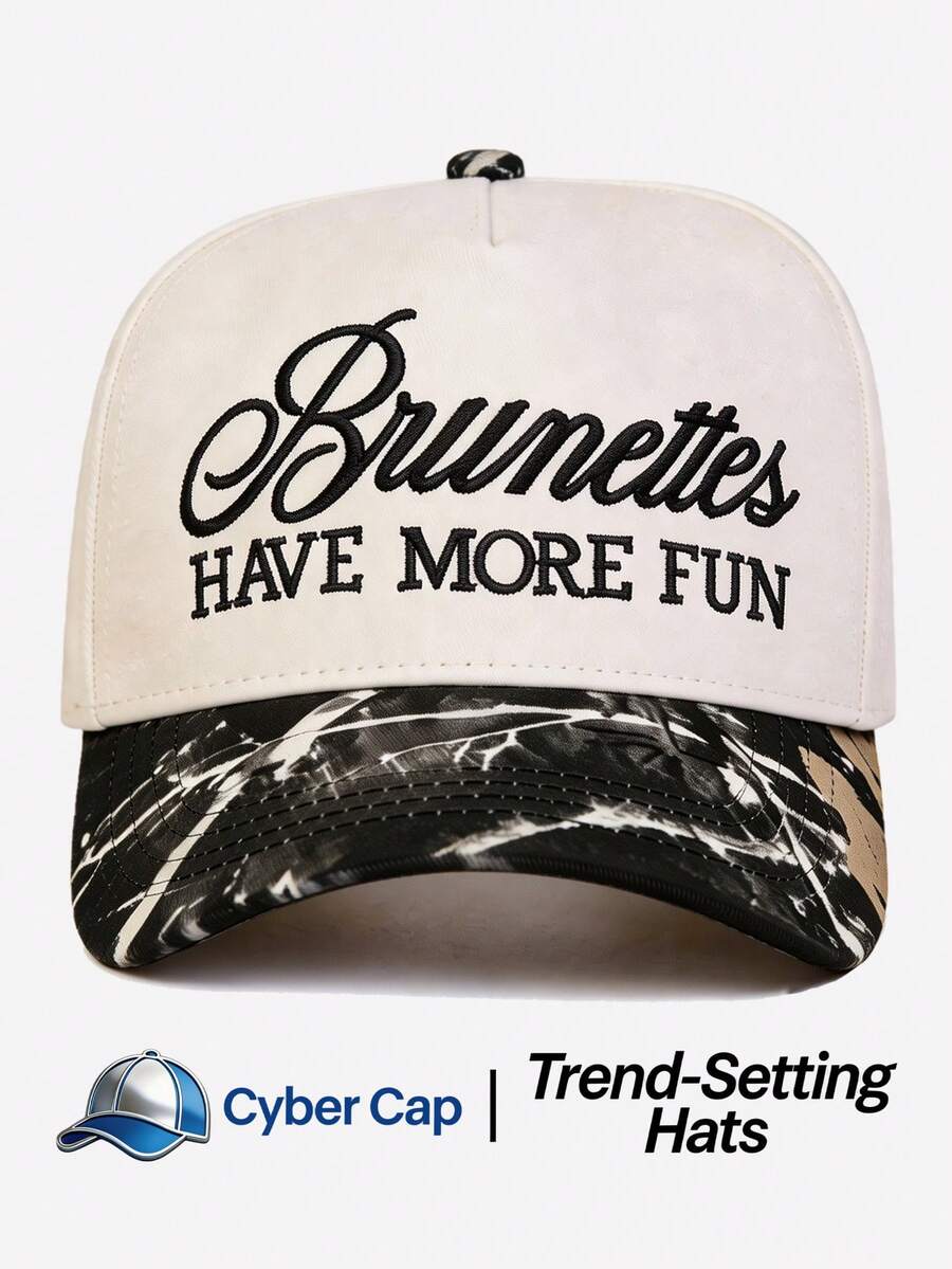 1pc Women's Letter Trucker Hat Adjustable Design Stylish Embroidered Five-Panel Cap Perfect For Casual Wear, Parties Travel