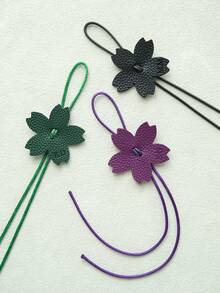1pc Custom Initials Cherry Blossom Four Leaf Clover Bag Charms With Colorful Rope Personalized Cherry Blossom Four Leaf Clover Charms For Handbags - Pastel - View 9