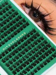 336 Clusters DIY Cluster False Eyelashes, Wispy Fluffy Individual Lashes, Multi-Layered Volume Fake Eyelashes, Soft Thin Band Lashes For Custom Eye Makeup, Suitable For Beginners Daily & Party Makeup - View 1