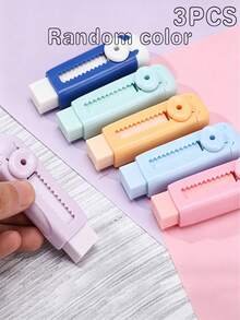 Cartoon Candy Color Replaceable Core Push-Pull Eraser, Suitable For Office, Studio, Home And School, Great Gift For New Year Or Back To School Season. Multiple Styles, Randomly Shipped - A - View 11