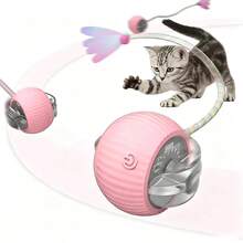 1pc Unpredictable Trajectory Cat Toy Rolling Ball, Interactive Gravity Ball Toy, Automatic Electric Cat Toy, Smart Ball, Suitable For Play And Entertainment, Random Color - Multicolor - View 2