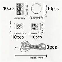 43 Pcs Gold Thread Rope Sun Hair Ring Mixed Set Women's Braids Hair Accessories Festival Party Dress Up Hair Clips Halloween Hair Accessories - Silver - View 4