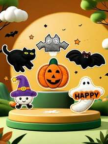 6pcs DIY Halloween Ghost Pumpkin Monster Material Kit, Creative Fun Handmade Crafts, Hand-Sewn Pendant Decor, Gift, Ideal Gift For Girls, Birthday Gift, Holiday Gift, Suitable For Various Occasions, Such As Back To School, Halloween, Christmas - DIY Kit - View 6