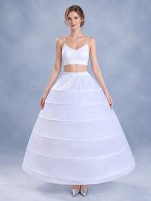 XKTRXF Women's 6 Steel Hoop Oversized Fluffy Bridal Petticoat Underskirt - A - View 11