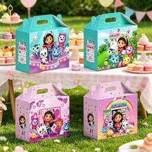 1 Set/12pcs Gabby Cabin Peripheral Gifts, Horn Box Gifts, Candy Scrapbook Kit | Birthday Party Handheld Gift Preferred, Party Handheld Gift Candy Box High Party Packaging Gift Box, Birthday Surprise Gift - Multicolor - View 1