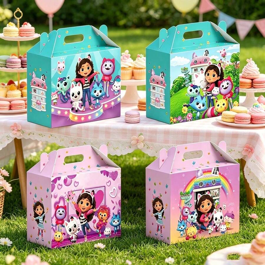 1 Set/12pcs Gabby Cabin Peripheral Gifts, Horn Box Gifts, Candy Scrapbook Kit | Birthday Party Handheld Gift Preferred, Party Handheld Gift Candy Box High Party Packaging Gift Box, Birthday Surprise Gift - Multicolor - View 1