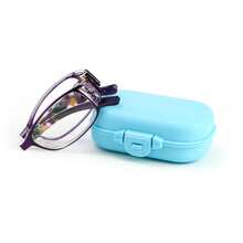 1pc New Fashion Floral Rectangular Frame Reading Glasses, Premium Hollow Design, Foldable Portable, With Matching Independent Glasses Case, Portable Storage, Essential For Office And Reading, Great Gift Choice - Purple Flower - View 11