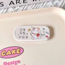 1件裝貓咪化妝鏡 折疊支架手機背貼貼紙 便攜卡通桌面通用可愛追劇用 - 彩色 - 查看 5