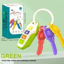 1pc Baby Car Key Music Toy, Soft Silicone Pressable Keys, Realistic Car Key Toy With Music/LED Lights, Multiple Sound Effects, Early Education Sensory Toy For Infants, Essential Baby Supplies, Christmas/Halloween Gift For Boys And Girls (Battery Included) (Button Color Random) - Multicolor - View 13