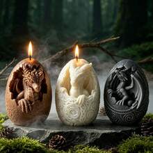 Cracked Dinosaur Egg Candle Mold DIY Animal Dinosaur Aromatherapy Plaster Resin Silicone Mold - Hatching Dinosaur Egg - View 3
