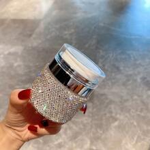 1pc Rhinestone Decorated High-End Vacuum Cream Jar Cosmetic Dispenser Bottle Travel Portable Pump Foundation BB Cream Lotion Bottle - View 9