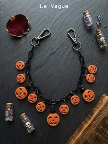 Halloween Spooky Pumpkin Black Chain Handbag Strap Extender - Cute Festival Theme Y2K Purse Charm & Bag Accessory - Multicolor - View 3