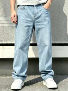 DG XUNLIN MODA Men Pants - Light Blue - View 1